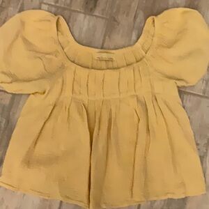 How Very Loved Yellow Puff Sleeve Women's Top